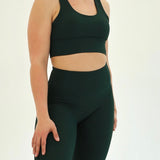 RIBBED SQUARE NECK SPORTS BRA