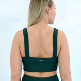 RIBBED SQUARE NECK SPORTS BRA