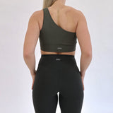 EARTH RIBBED ONE SHOULDER BRA