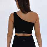 EARTH RIBBED ONE SHOULDER BRA