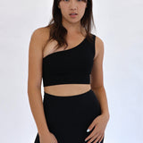 EARTH RIBBED ONE SHOULDER BRA