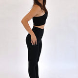 EARTH RIBBED ONE SHOULDER BRA